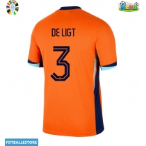 Nederland Matthijs de Ligt #3 Hjemmedrakt EM 2024 Kortermet
